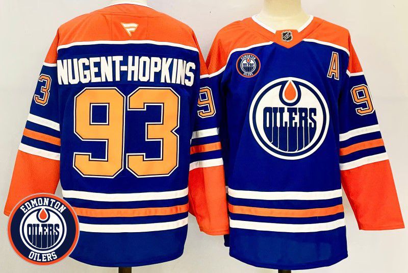 Men Edmonton Oilers #93 Nugent-Hopkins Blue Fanatics 2025 NHL Jersey style 1->edmonton oilers->NHL Jersey